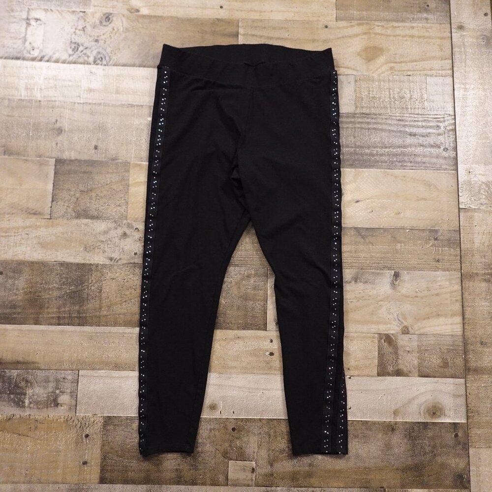Torrid Rhinestone‎ Side Stripe Leggings Women’s Size 2 Black Full Length